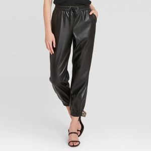 Vegan Faux Leather Joggers